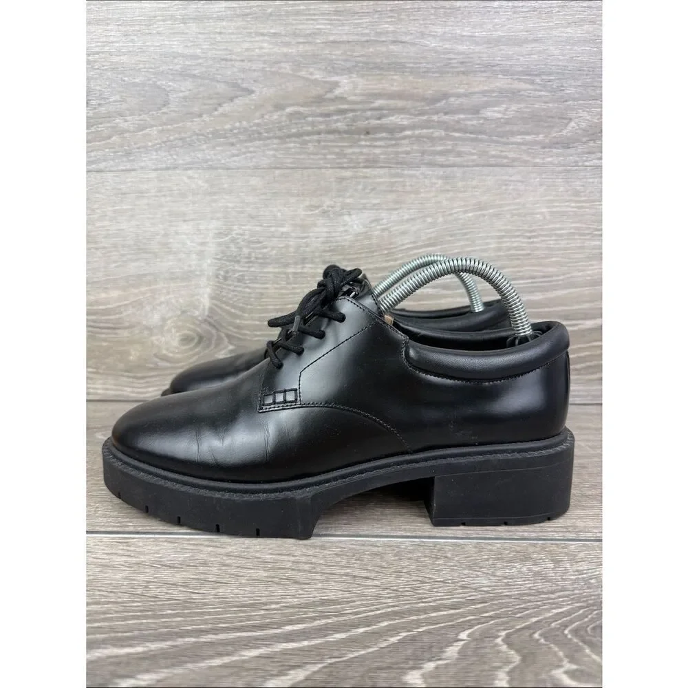 Coach Lyla Platforms Derby Oxford Women’s Sz 9.5B/EU 40 Black Leather Shoes
